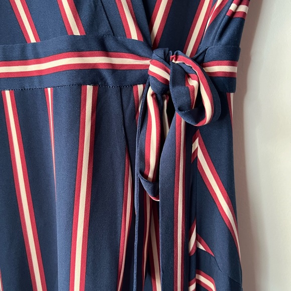 NWT BCBGMaxAzria Stripe Cross Front Tie Dress, XXS - Picture 4 of 12